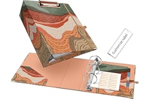 EYROZILL Mini Binder 2 Inch 3 Ring for 5.5" x 8.5" Paper, Cute Small Three Ring Binder with 5-Tab Dividers and Profile Clipboard for Women Supplies, Mountan Path