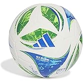 adidas Unisex-Adult MLS Training Soccer Ball,White/Green/Glory Blue/Solar Blue,5