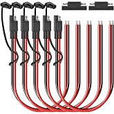 Usngsny 5 PCS SAE Connectors, 12AWG 1FT 2 Pin SAE Plug Extension Cable | Quick Disconnect Connector for RV Solar Power/Motorcycle/Car Battery Charger
