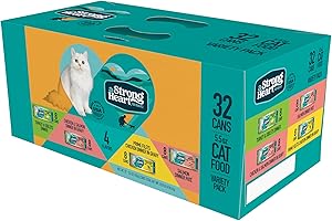 STRONGHEART A Strong Heart Canned Wet Cat Food, Dinner Variety Pack - 5.5 oz Cans (Pack of 32), Made in The USA with Real Chicken, Turkey & Salmon