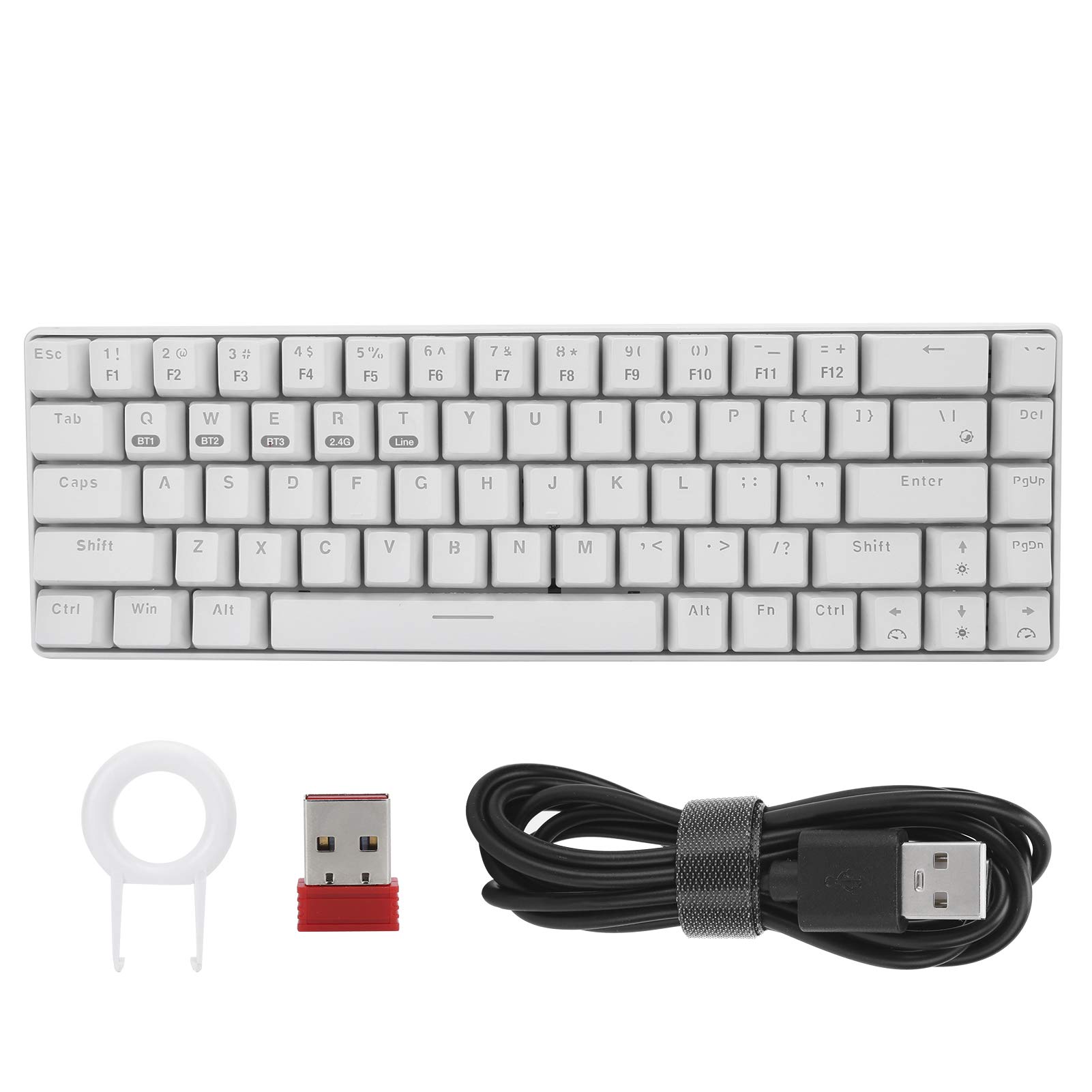 Bluetooth Keyboard, 68 Keys Wireless Mechanical Keyboard Multi Device Keyboard 3 Mode Dynamic Backli