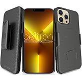 Combo Case with Belt Clip for iPhone 13 Pro Max, BELTRON Slim Rubberized Grip Case & Shell Holster with Built-in Kickstand for Apple iPhone Pro Max 6.7" 2021 (Grey)
