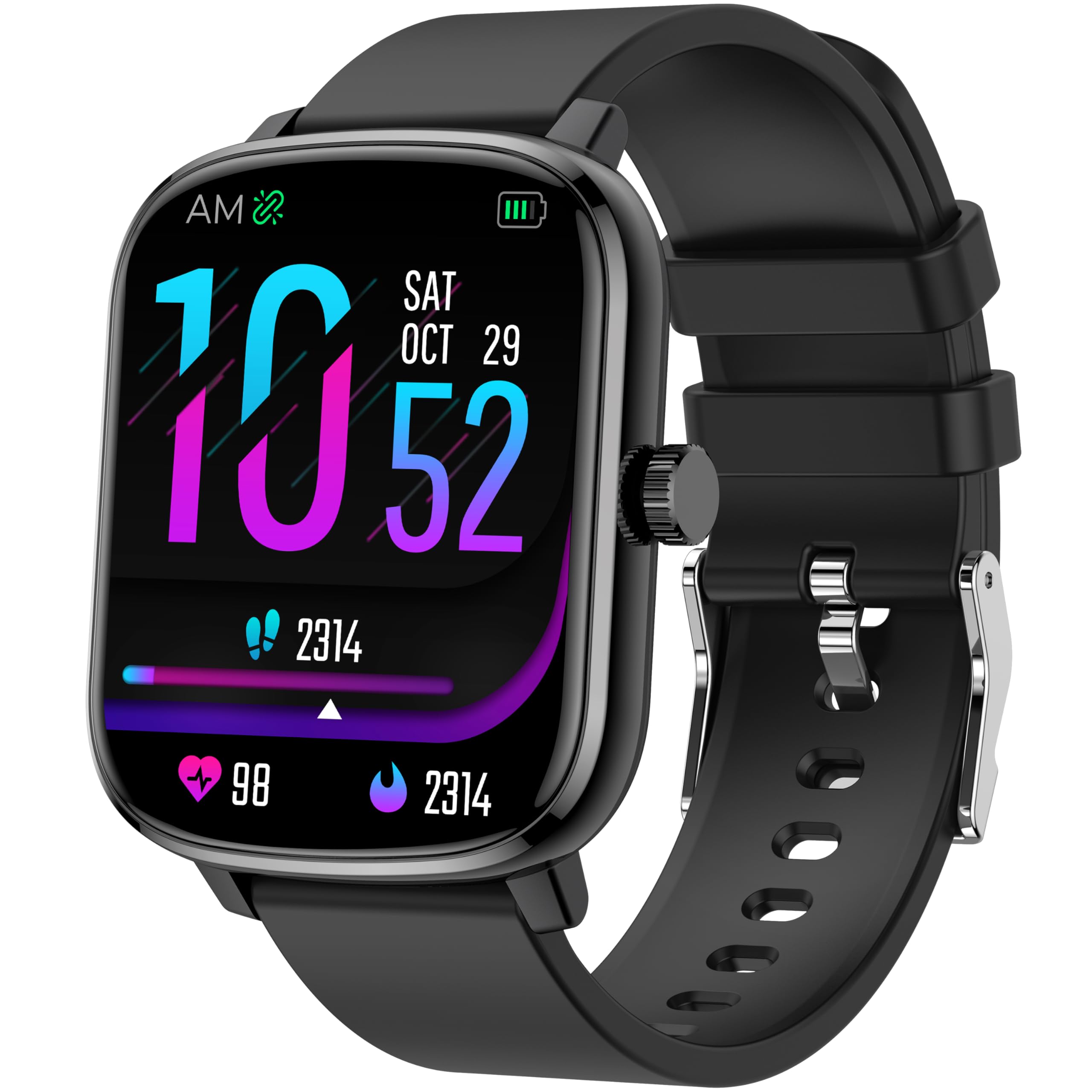 Popglory Smart Watch for Women Men Kids, 1.69" Smartwatch, 44mm Fitness Tracker Watch with Blood Pressure, Heart Rate Monitor 100+ Sports Waterproof Fitness Watch, Long Standby for Android iOS