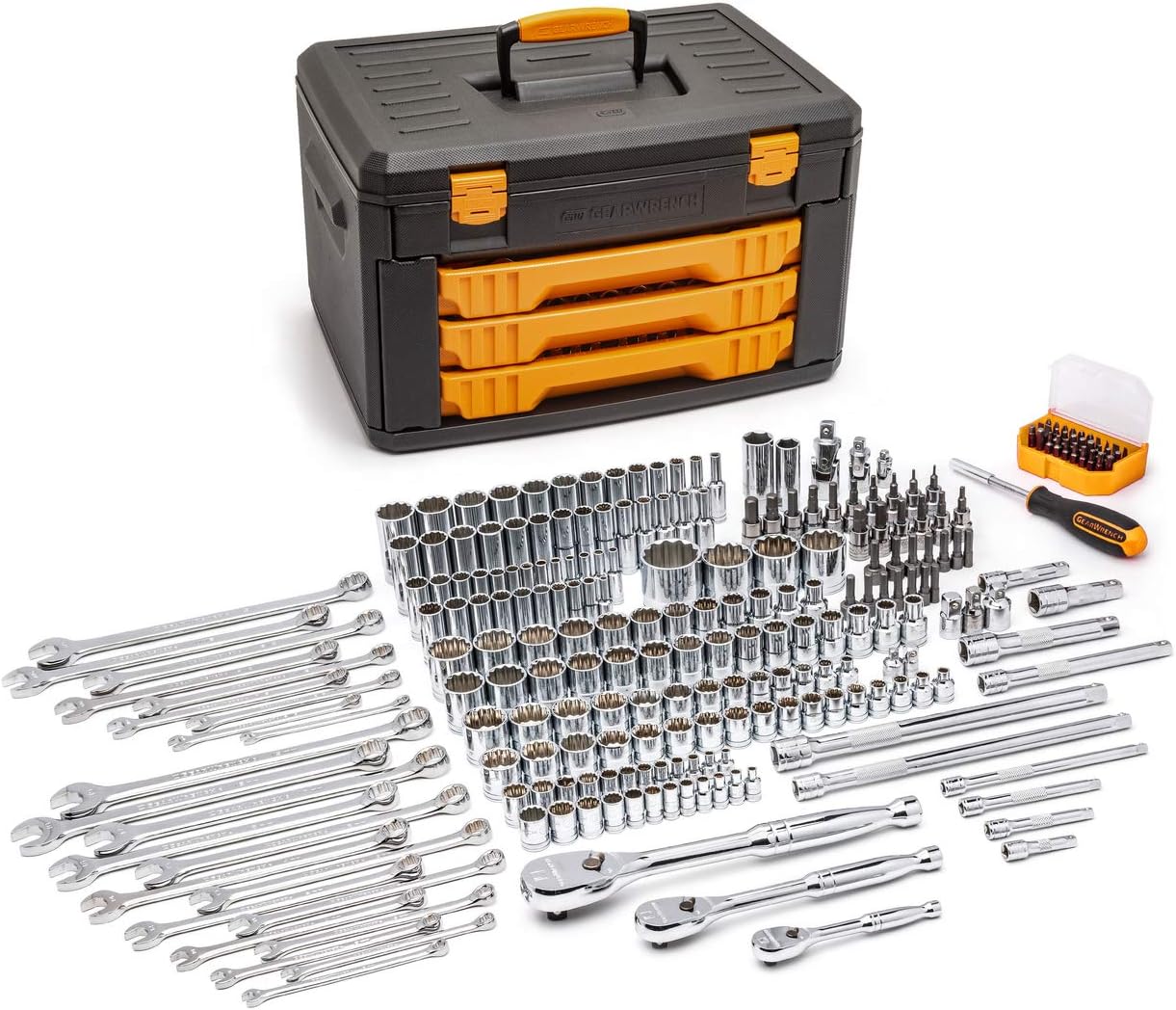 GEARWRENCH 243 Pc. 12 Point Mechanics Tool Set in 3 Drawer
