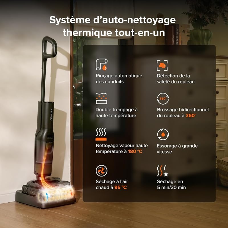 F25 Steam Set Nettoyeur Vapeur sans Fil, Aspirateur Laveur
