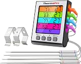ThermoPro TP17H Digital Meat Thermometer with 4 Probes, Backlit