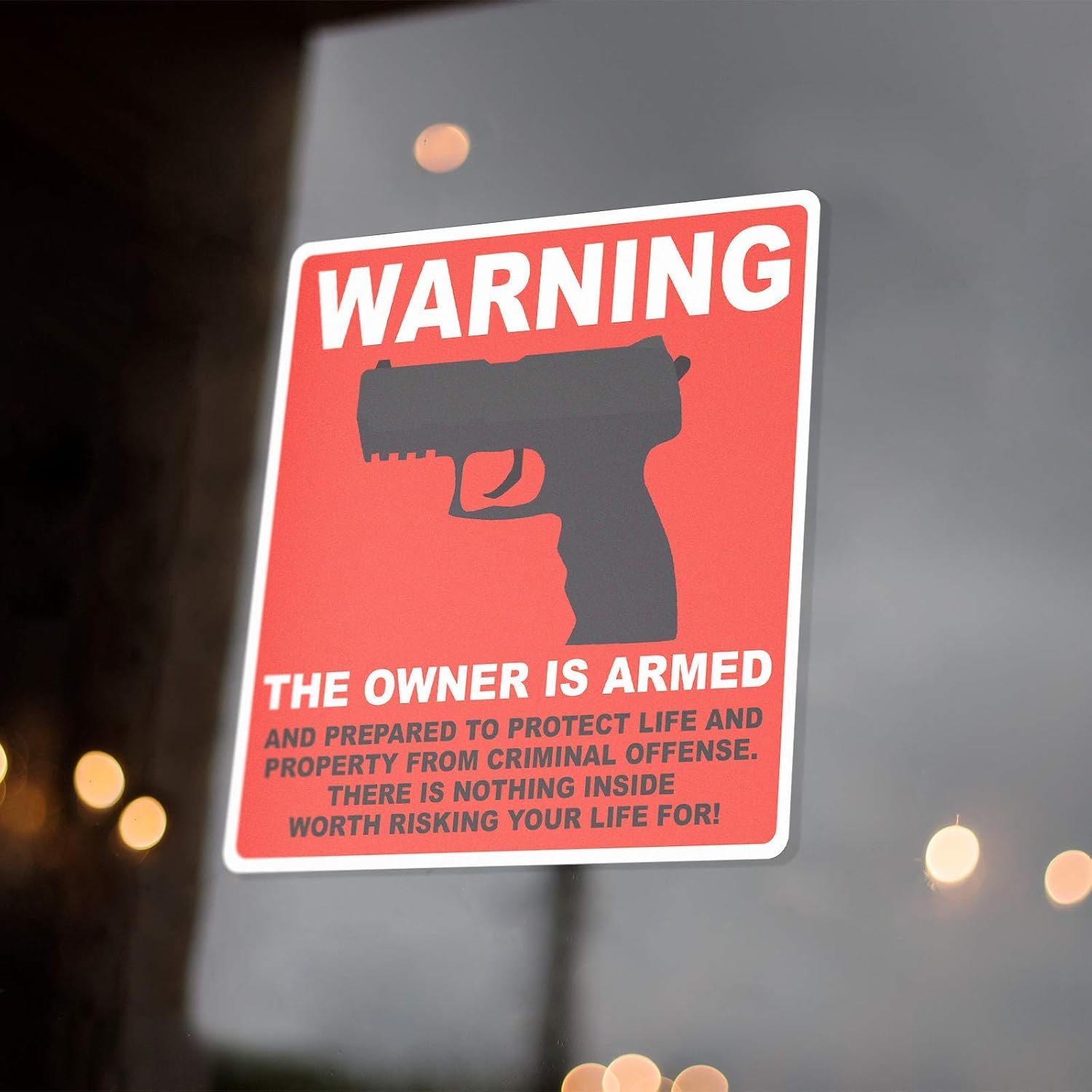 Gun Sign For Property The Owner Is Armed Weather and Fade