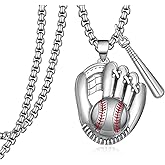 Daixiya Hockey/Basketball/Volleyball/Football/Soccer/Baseball/Softball/Golf Necklace 925 Sterling Silver Sport Pendant Necklace Sports Jewelry Gifts for Women Men Sport Lovers