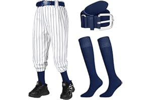 Cozypower 3 Pcs Baseball Combo Set Youth Boy and Girls Softball Pants with Socks and Belts