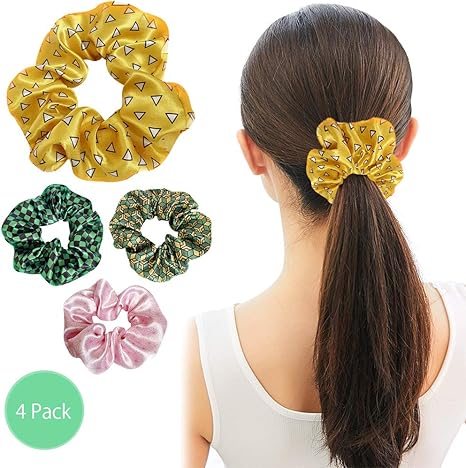 Amazon Amycute 鬼滅 シュシュ おしゃれ 4点セット 大きめ 大人 子供 髪飾り かわいい 和柄 生地 ヘアゴム 我妻善逸 炭治郎 禰豆子 冨岡義勇 きめつの刃 グッズ ヘアアクセサリー カチューシャ ヘアアクセサリー ホビー