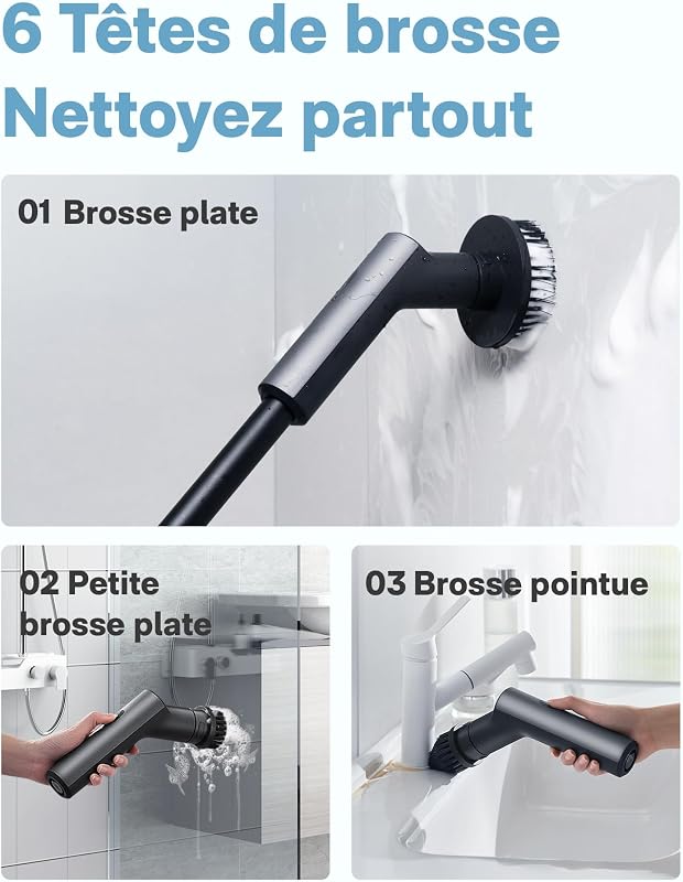 Brosse Nettoyage Electrique Rotative, Brosse Rotative Électrique,IPX7