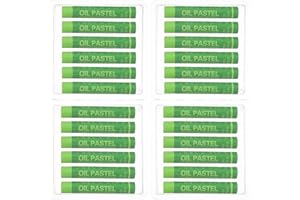 PATIKIL Yellow Green Oil Pastels, 24Pcs Soft Oil Crayons Creamy Pastels Stick Art Supplies for Art Painting Drawing Blending 