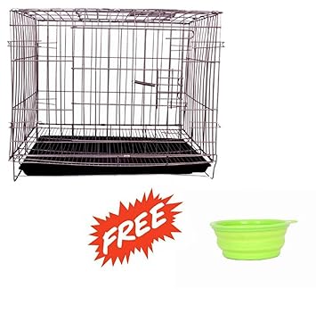 SRI Dog Cage with Removable Tray (Silver, 24-inch)