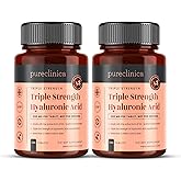 pureclinica Hyaluronic Acid 300mg x 360 Tablets (2 Bottles of 180-12 Months Supply). Triple Strength Hyaluronic Acid. 300% Stronger Than Any Other HLA Tablet.