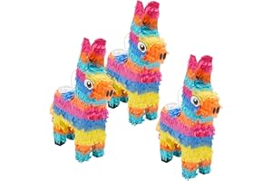 3 Pack Mini Donkey Pinata for Cinco de Mayo Fiesta, Birthday Party Supplies (5.5 x 9.25 x 2.15 In)