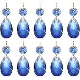 PATIKIL Teardrop Crystal Chandelier Pendants Beads, 10 Pack 60mm Length 38mm Chandelier Prisms Parts Ornaments Hanging Beads for DIY Arts Crafts Decoration, Light Blue