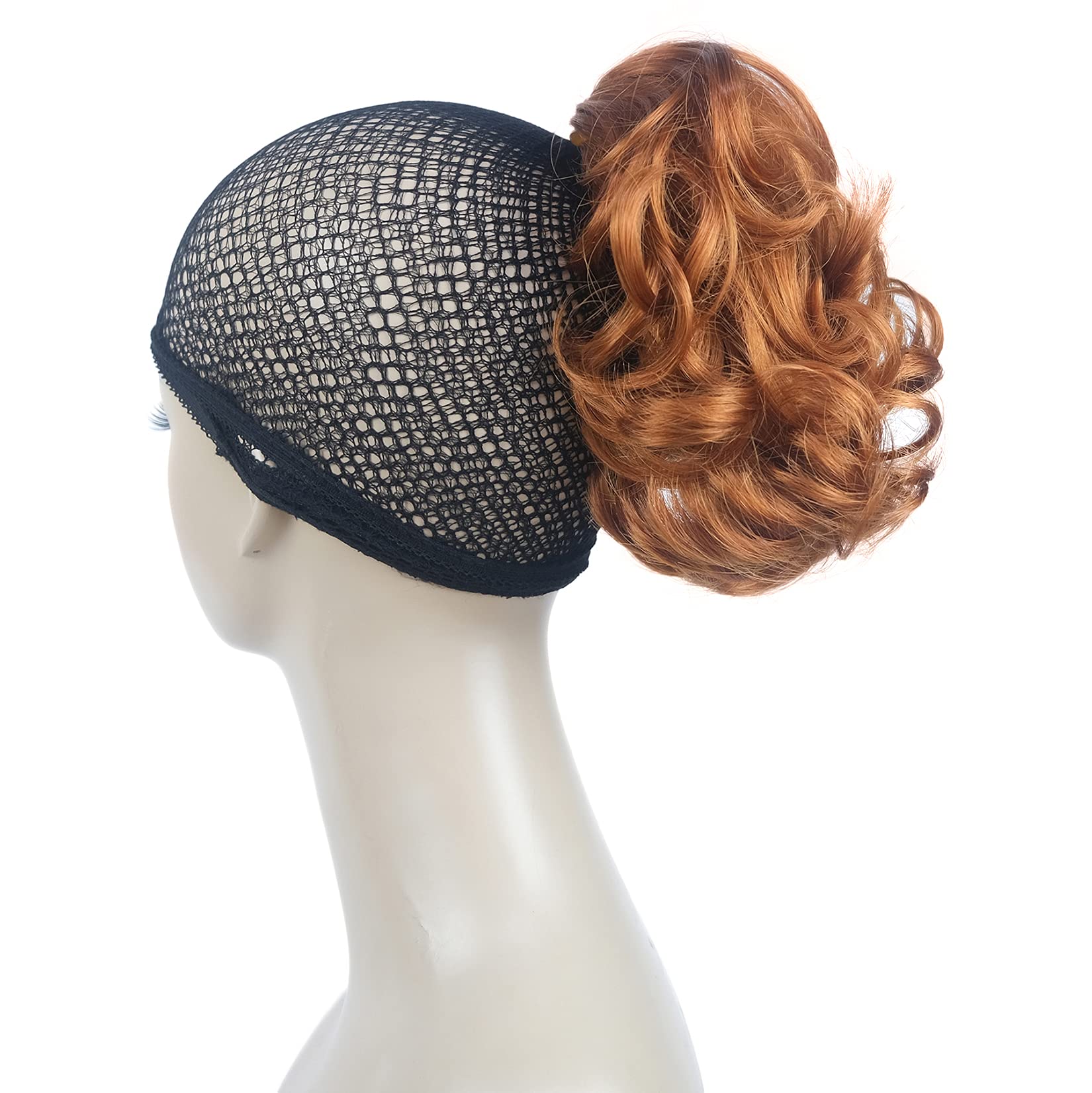 Lydell Short Ponytail Hair Extensions Wavy Curly Synthetic Hairpiece with Jaw Claw (130A Fox Red)