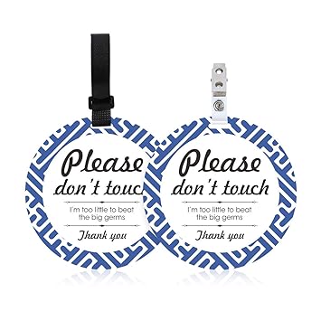Amazon Com Magicfour Do Not Touch Baby Signs 2 Pack Stop Touching Preemie Baby Signs Baby Car Safety Signs Tags For Newborn Baby To Use For Baby Car Seat Baby Stroller Backpack