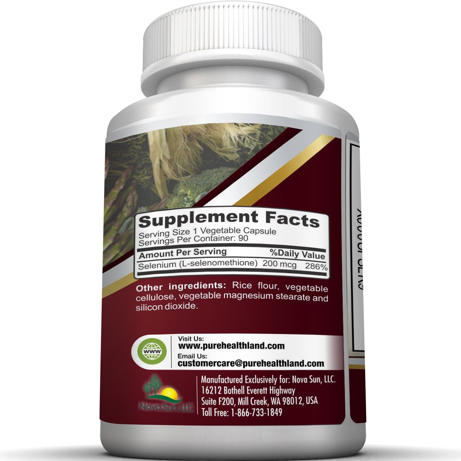 SELENIUM EXTRA STRENGTH Supplement Capsules. Pure Healthland\'s Powerful 200mcg Antioxidant Which Supports Immune System, Heart, Thyroid, & Prostate Health.