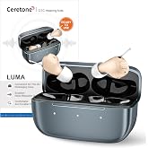 Ceretone Luma OTC Invisible Hearing Aids Low Distortion, Rechargeable Tiny In-Ear Hearing Aids for Seniors, Natural Clear Sound, Intricon&reg; Digital Chip, 80H Runtime, 4 Programs, Portable Charging Case