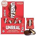 UNREAL Dark Chocolate Peanut Butter Cups (40 Individually Wrapped Cups) | Vegan, 5g Sugar | Gluten Free, Fair Trade, Non-GMO 