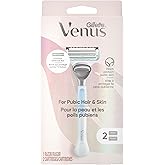 Venus for Pubic Hair and Skin, Women's Razor Handle + 2 Blade Refills