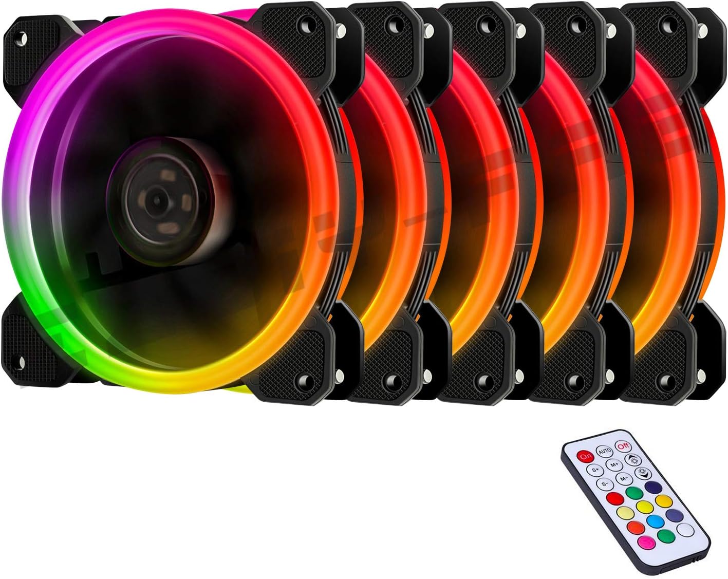 EASYDIY 5-Pack 120mm Computer Case PC Ventilador, RGB LED ...