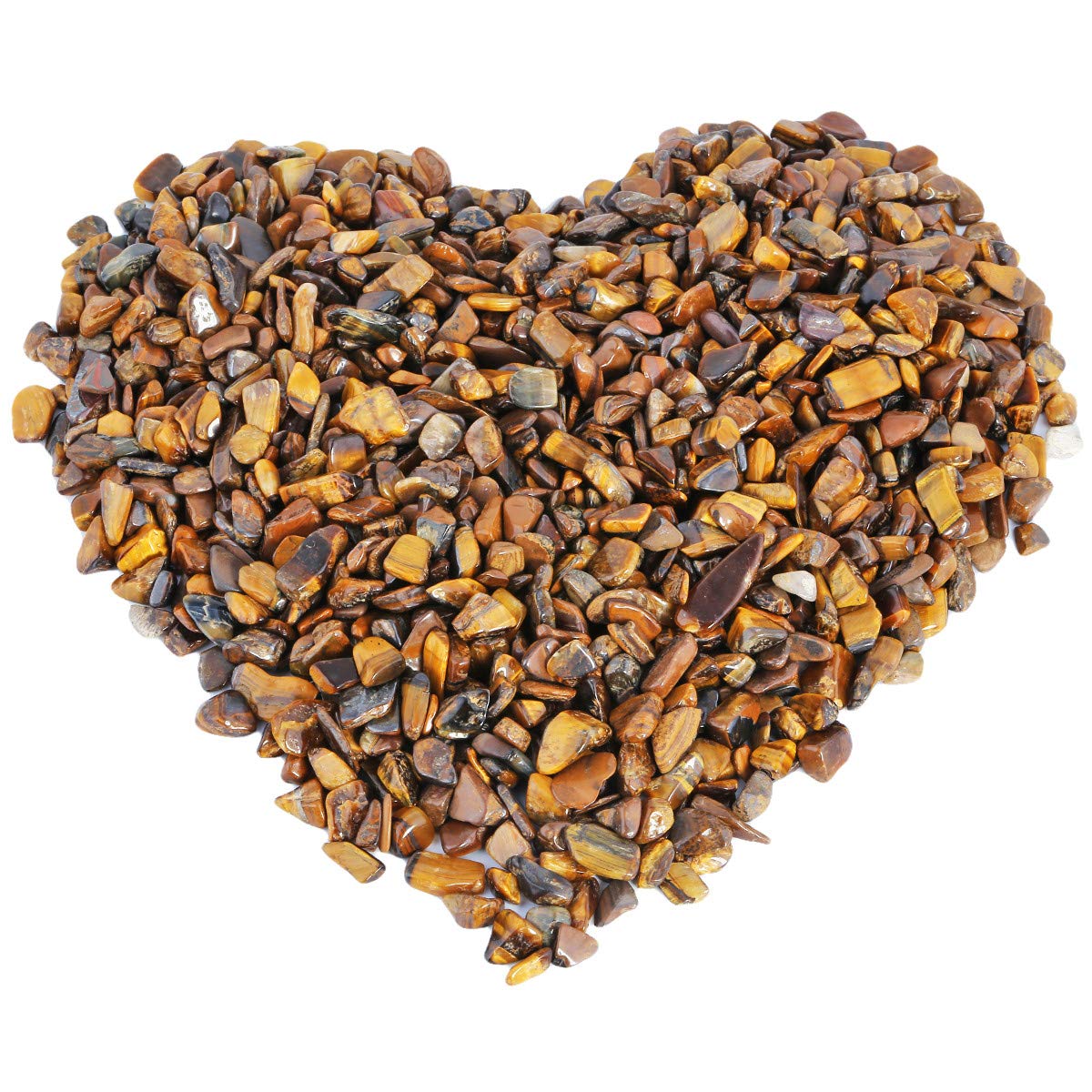 Nupuyai 1 lb Tumbled Tiger's Eye Crystal Chips Stone, Crushed Irregular Shape Healing Reiki Crystal Stone for Home Decoration