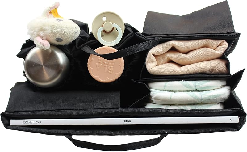 lilibell Baby Changing Handbag Organiser, Water Resistant, Black, EU Made