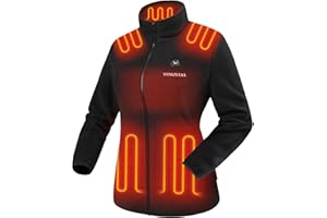 Venustas Women's Fleece Heated Jacket with Battery Pack, Soft Lightweight Heating Coat for Outdoor Activities