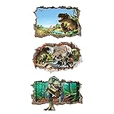 DILIBRA 3PCS 3D Broken Giant Dinosaur Wall