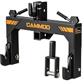 CAMMOO 3-Point Quick Hitch with 2" Receiver, Black | Extra Versatile Adapter, Category 1 Adaptation, No Bushing Required, 3000LBS Lift Capacity