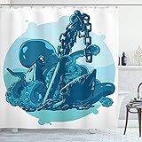 Ambesonne Octopus Shower Curtain, Monster Kraken