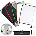 NEEWER SF6090F 5-in-1 Folding Flag Kit for Photography, Reflector, Light Modifier, for Soft, Diffused and Bright Effects, Carry Bag Included