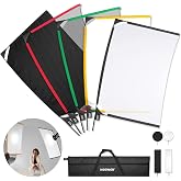 NEEWER SF6090F 5-in-1 Folding Flag Kit for Photography, Reflector, Light Modifier, for Soft, Diffused and Bright Effects, Carry Bag Included