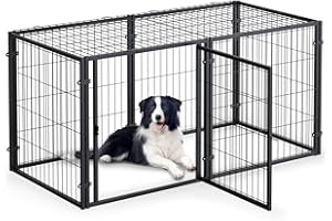 LURIVA 48-inch Dog Crate for Large Dogs, Heavy Duty Large Dog Crate, Dog Kennel, Dog Cage,Pet Crate Kennel Cage, Steel Metal Pet Cage, Balck, XL XXL