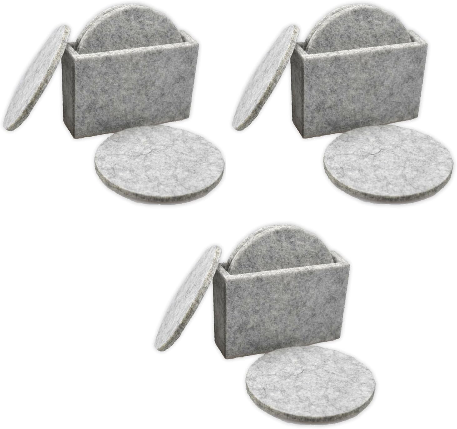 Felt Coasters, Beverage Coasters, Round, Diameter 10 cm, Pack of 12, Selection of Colours grey