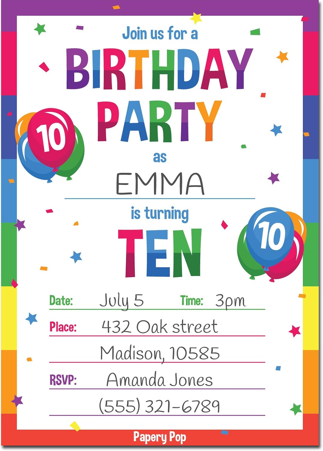 10 year girl birthday