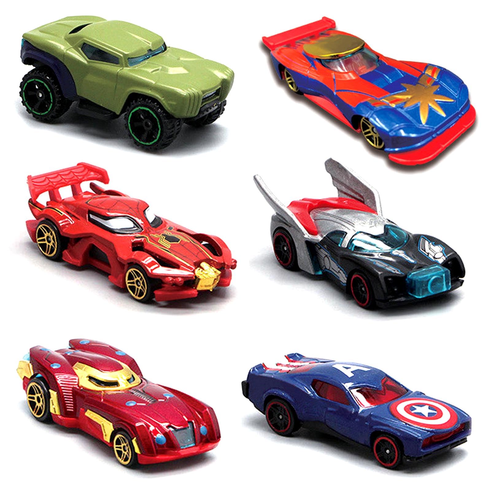 GWAWG 6PCS Hot Spider Car Super-heros Alloy Car Toys Gift for Fan Kids Ages 4 and Up