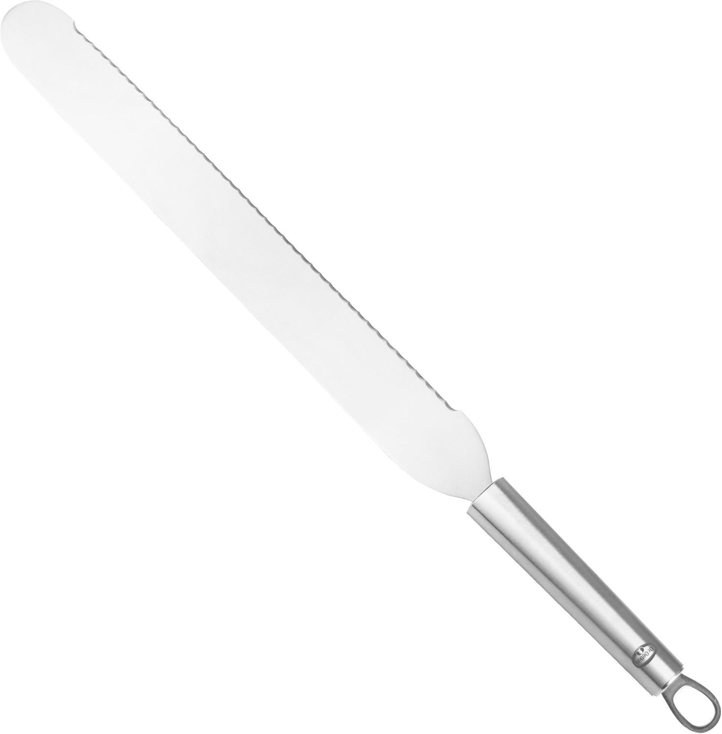 Dr. Oetker Kuchenmesser 48cm, Küchenhelfer aus hochwertigem Edelstahl, zum senkrechten und waagerechten Schneiden geeignet, feine Zahnung an der gesamten Schneide, (Farbe: silber), Menge: 1 Stück