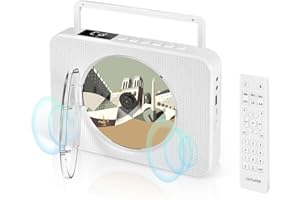 SHIWAKOTO Portable CD Player with Bluetooth CD Player for Home with FM Radio, Timer, USB & AUX Input, Built-in HiFi Speakers,