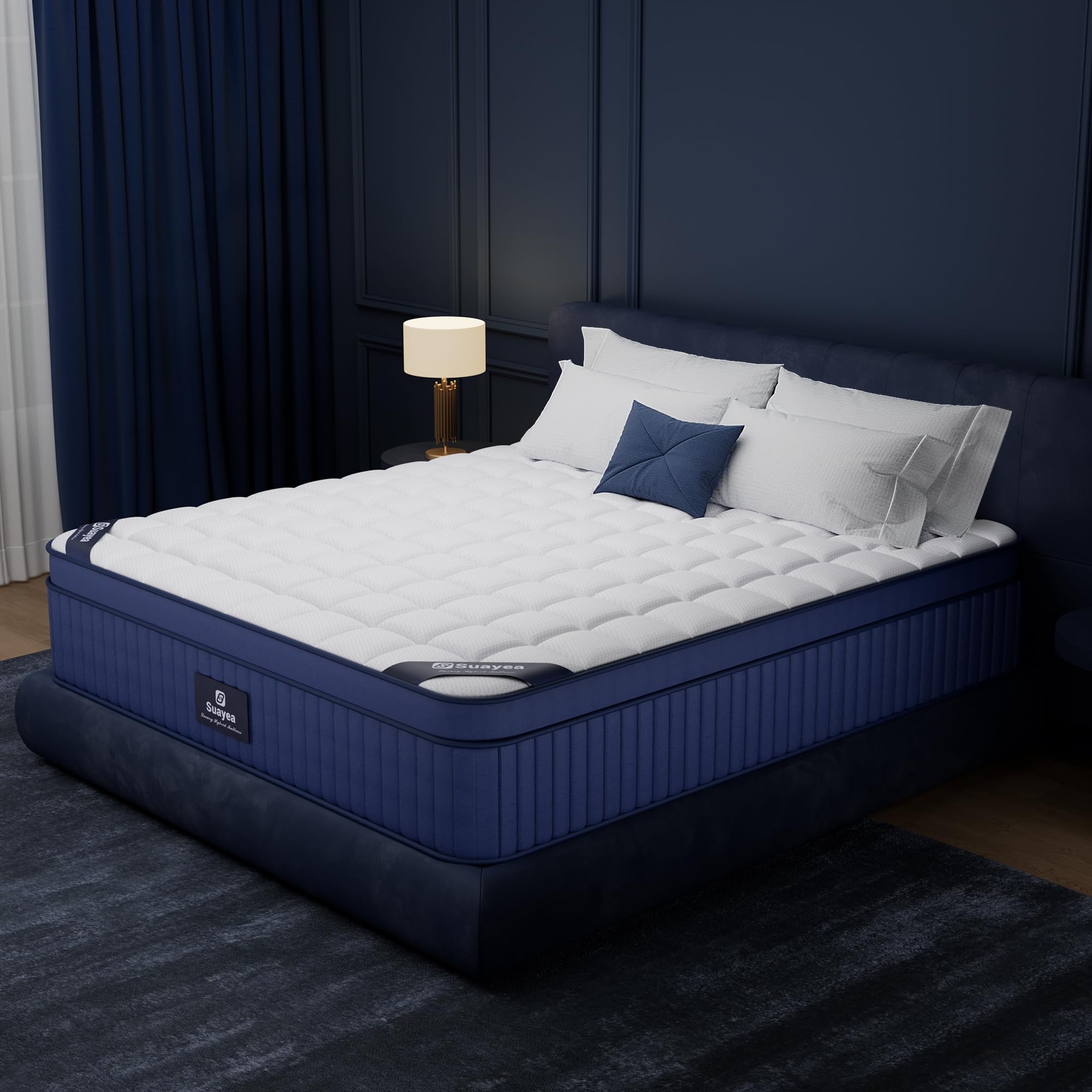 Photo 1 of SUAYEA Firm King Size Mattress, 14 Inch Size King Mattress in a Box, Gel Memory Foam Mattress for Pressure Relief, Strong Edge Support