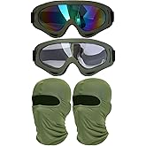 immoono Motorcycle Goggles with Balaclava Face Mask, Dirt Bike ATV Motocross Riding Hiking Protective Glasses for Women Men