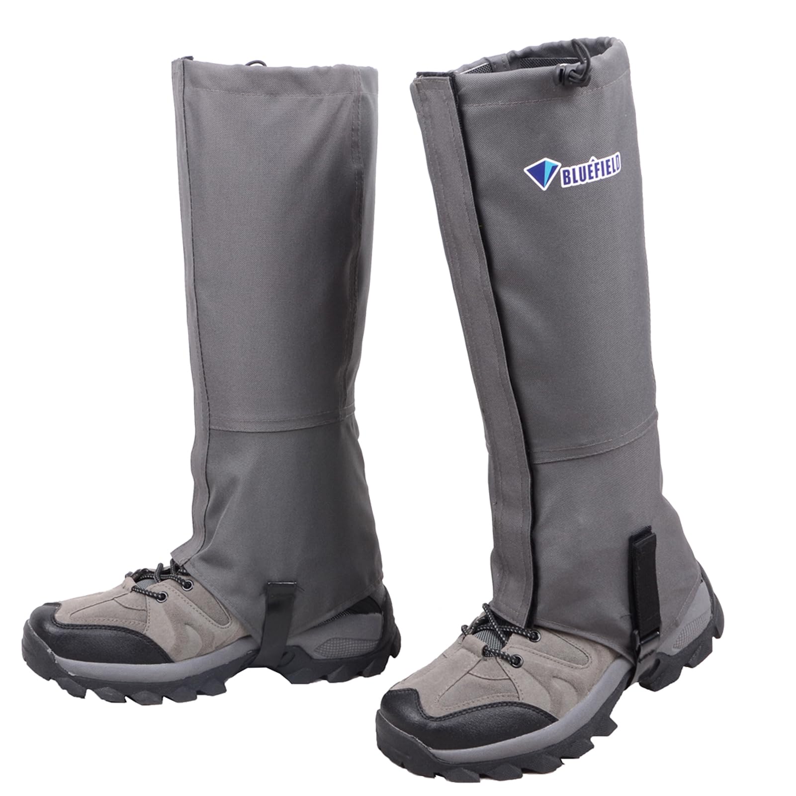 Azarxis Hiking Leg Gaiters Snow Leggings Gaiter for Men Women Ladies Waterproof Lightweight Durable Breathable for Walking Mountain Climbing Cycling Gardening Outdoor Research (Grey, L)