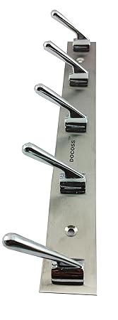 Docoss Deluxe Stainless Steel 5 Pin Cloth Hanger Hook (Silver)