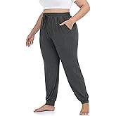 VOGUEMAX Women's Plus Size Comfy Lounge Pants Casual Yoga Sweatpants Sleep Pajama Stretchy Pants with Pockets