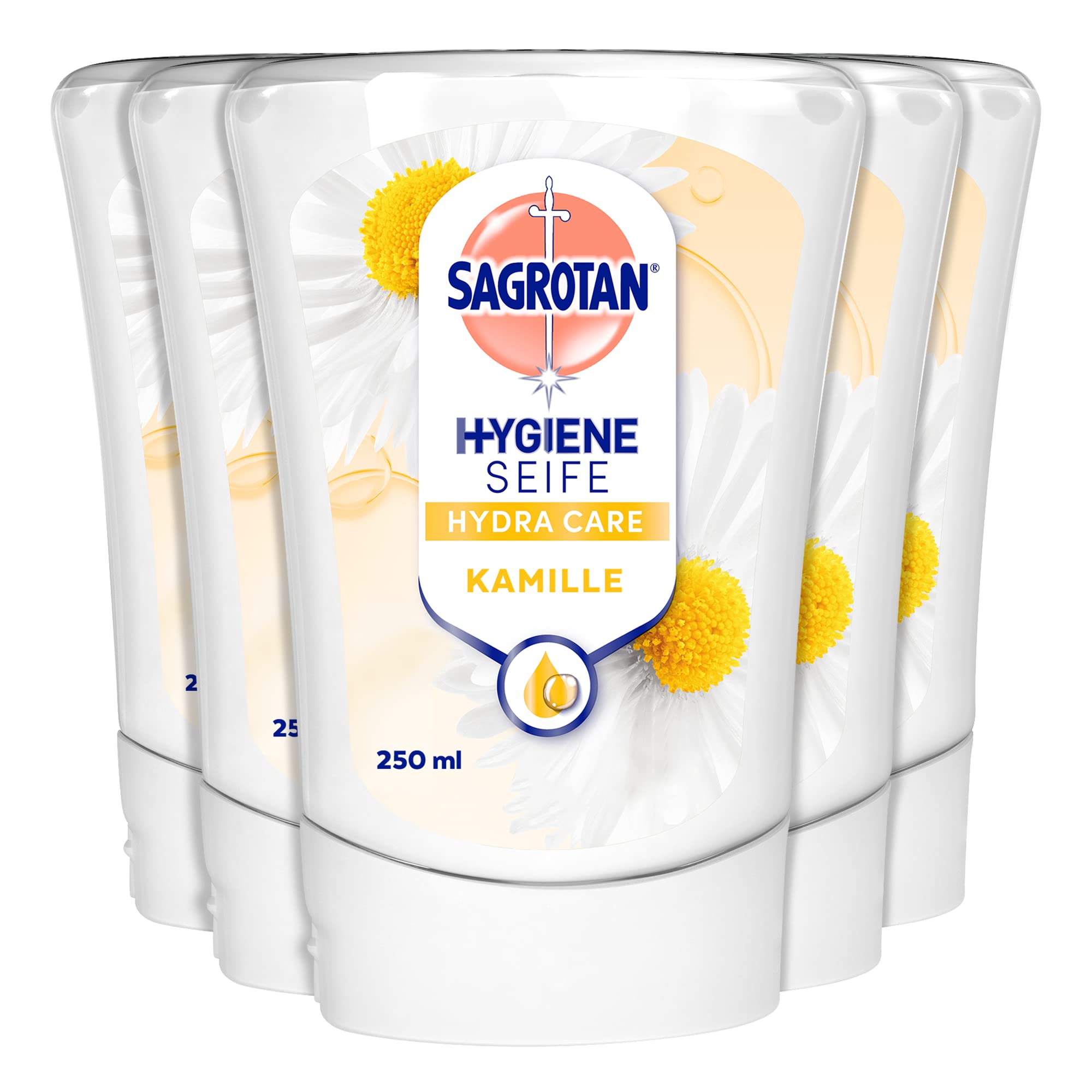 Sagrotan no touch refill lotus flower and chamomile oil anthemis nobilis, liquid hand soap – pack of 5 (5 x 250 ml)