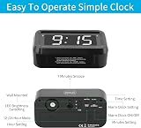KWANWA Battery Alarm Clock 1.2" LED Display 12/24Hr Snooze Brightness view 6