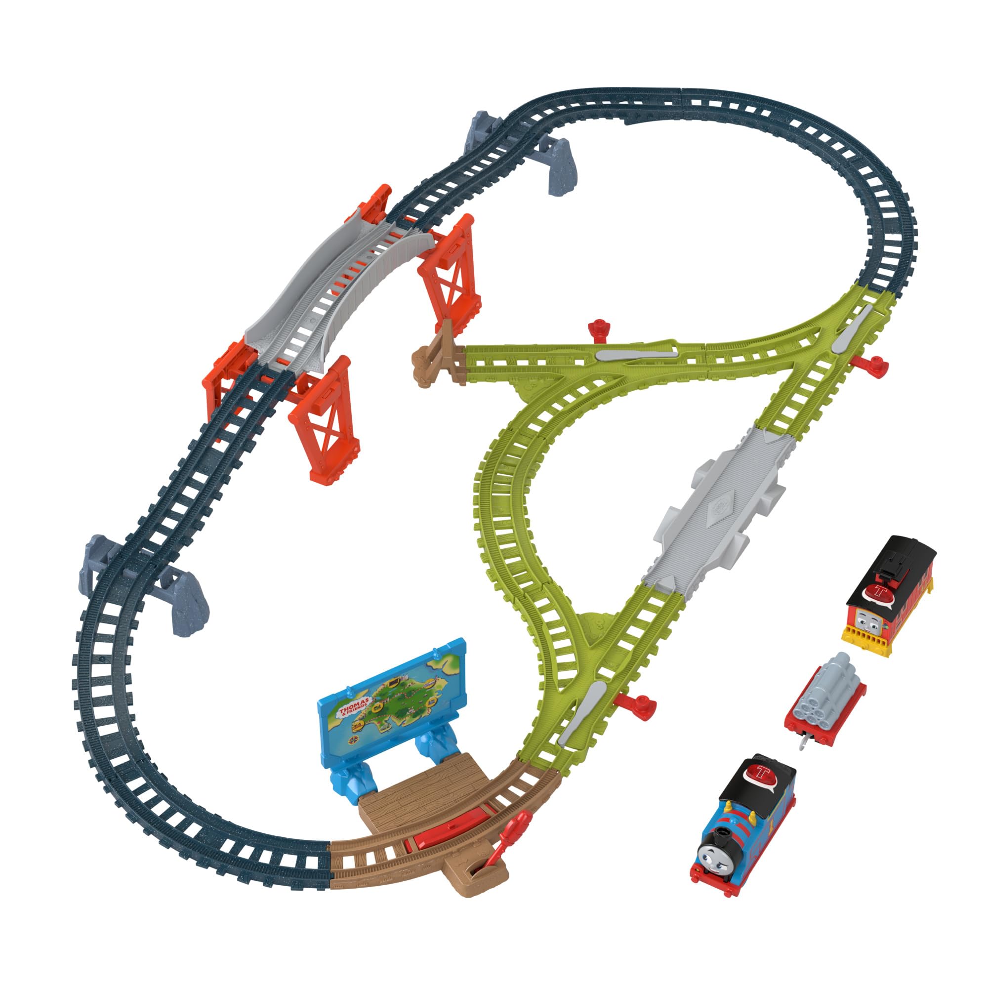 Thomas & Friends Train Set Talking Thomas & Brake Car Bruno Track Playset with Phrases & Sounds for Kids Ages 3+ Years, UK English Version, HYR81