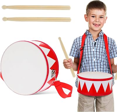 Beavorty Snare Drum 8 inch with Strap & 2 Drumsticks for Kids